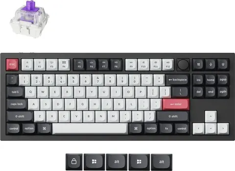 Keychron Q3 HE (Q3H-M1) QMK Wireless Custom Hall Effect Keyboard Purple Switch 80% US Layout