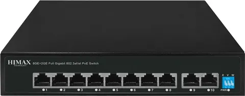 HIMAX PoE switch PS1802G, 8x Ethernet PoE & 2x Ethernet θύρες, έως 1000Mbps