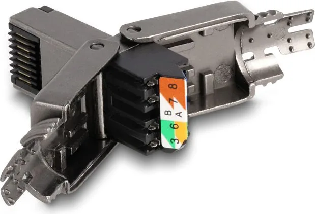 DELOCK βύσμα RJ45 CAT 8.1 STP 86514, tool-free, γκρι — εικόνα 3
