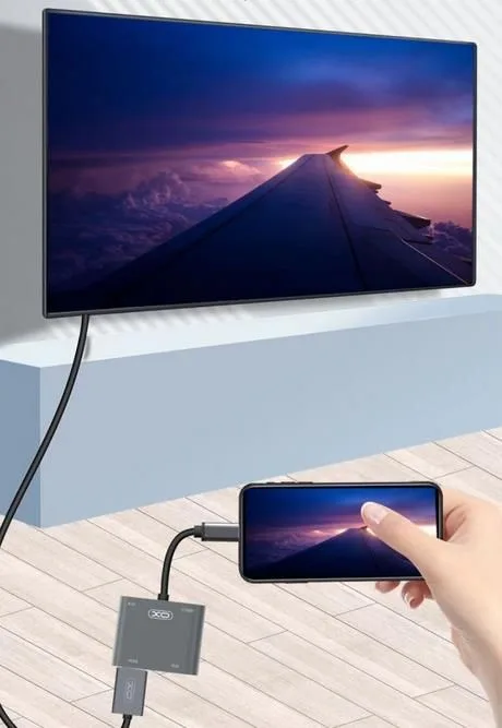 XO HUB001 4 IN 1 Typec TO HDMI/VGA/USB3.0/PD Charging — εικόνα 4