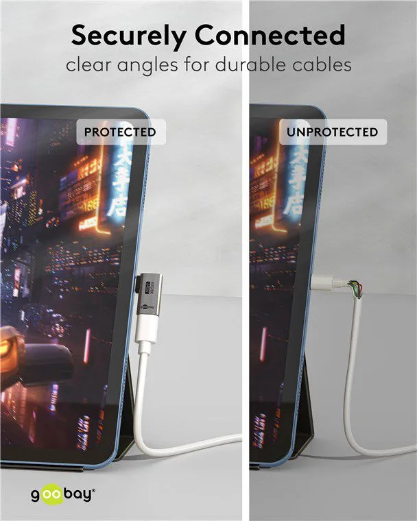 GOOBAY αντάπτορας USB-C 74441, γωνιακός 90°, USB4, 240W, 40Gbps, 8K, γκρι — εικόνα 3