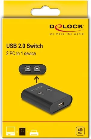 DELOCK USB Type B switch 11503, 2 σε 1, μαύρο — εικόνα 4