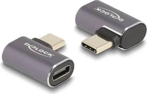 DELOCK αντάπτορας USB-C 60047, αρσενικό σε θηλυκό, 100W, 40Gbps, γκρι
