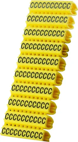 POWERTECH Clip αρίθμησης καλωδίου γράμμα C, Yellow, 10τεμ.