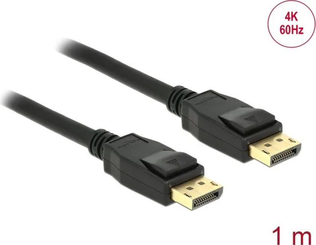 DELOCK καλώδιο DisplayPort 1.2 83805, 4K/60Hz, 21.6 Gbps, 1m, μαύρο — εικόνα 3