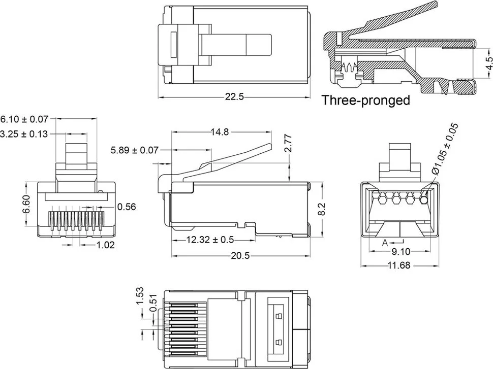 GOOBAY βύσμα RJ45 93829, CAT 6 STP, μεταλλικό, 10τμχ — εικόνα 3
