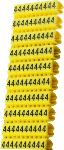 POWERTECH Clip αρίθμησης καλωδίου Νο 4, Yellow, 10τεμ.