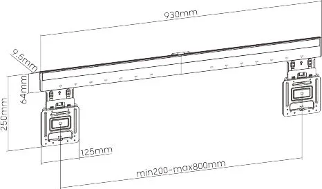 BRATECK επιτοίχια βάση τηλεόρασης LED-1948, 43-100", έως 75kg, ultra slim, fixed — εικόνα 7