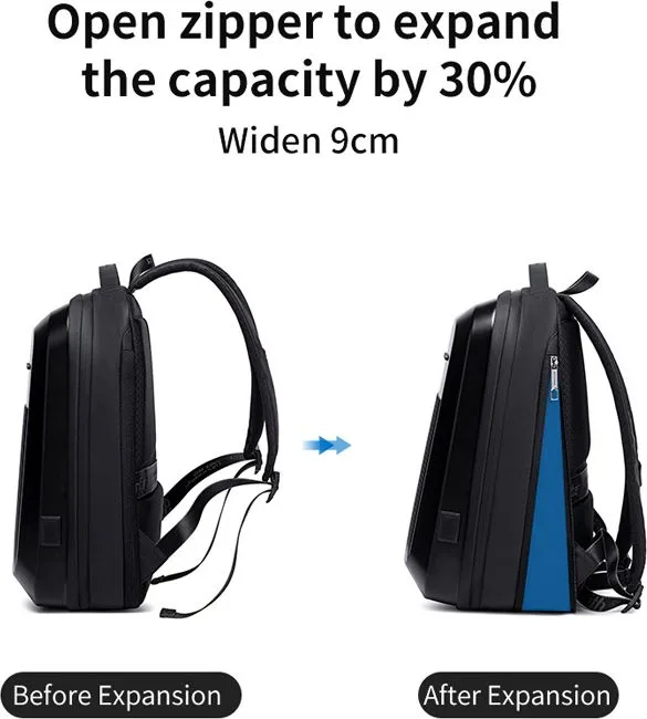 ARCTIC HUNTER τσάντα πλάτης B00487 με θήκη laptop 15.6", λουκέτο TSA, 22L, μαύρη — εικόνα 5