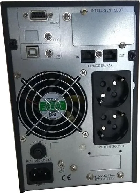 NG ON-Line UPS 1000VA, PF 0.98, 2 Schuko, 2 x 12V9A, USB, RS232, RJ45, οθόνη — εικόνα 2