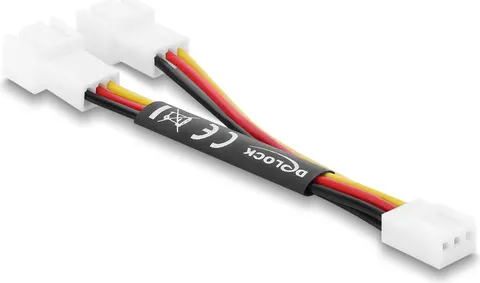 DELOCK καλώδιο 1x 3pin σε 2x 3pin 91429 για ανεμιστήρες, 10cm