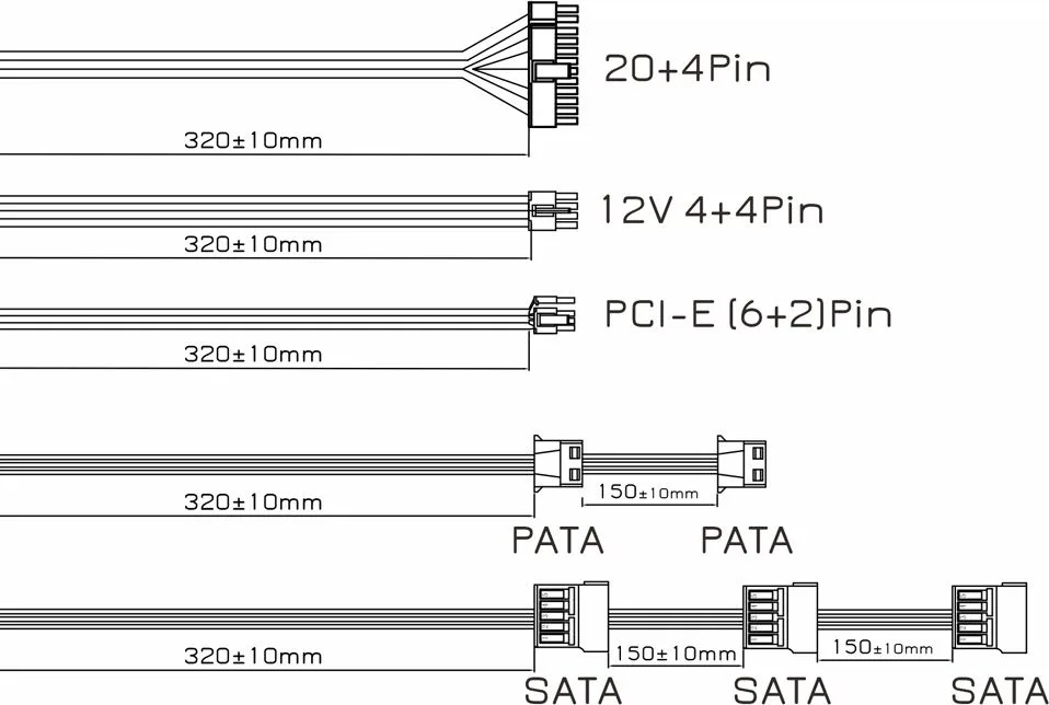 POWERTECH τροφοδοτικό PC PT-1310, 600W, ATX, 120mm Fan — εικόνα 5