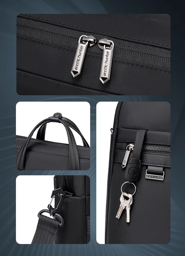 ARCTIC HUNTER τσάντα ώμου GWB00849 με θήκη laptop 15.6", 14L, μαύρη — εικόνα 6