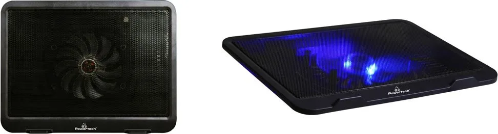 POWERTECH Βάση & ψύξη laptop PT-740 έως 15.6", 125mm fan, LED, μαύρο — εικόνα 2