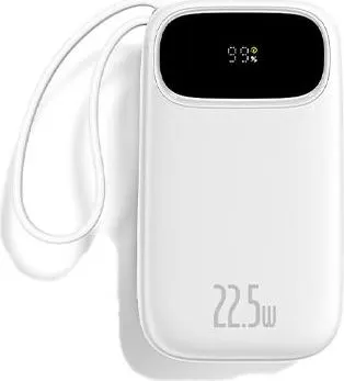 BASEUS Enerfill FC31, Powerbank, 10000MAh, με 2 καλώδια Type-C, 22.5W, με ΨΗΦΙΑΚΗ οθόνη, λευκό