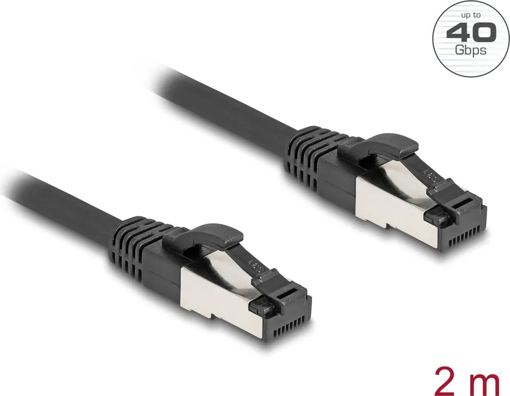 DELOCK καλώδιο δικτύου 80572, CAT 8.1 S/FTP, copper, 2000MHz, 2m, μαύρο — εικόνα 2