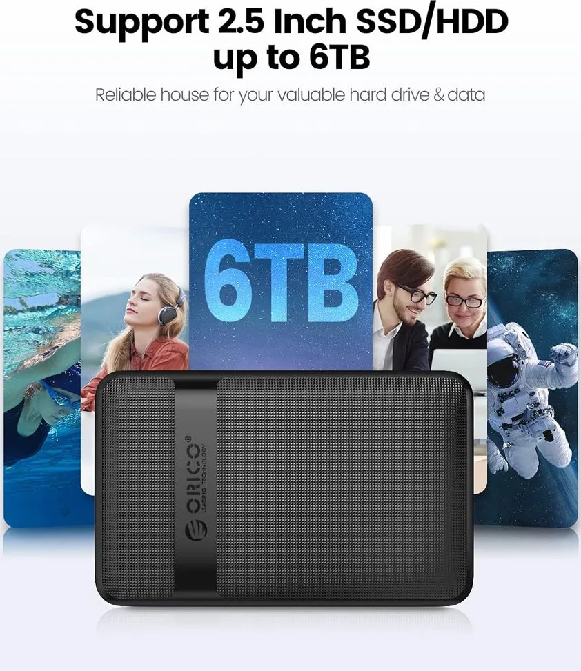 ORICO θήκη για 2.5" SATA HDD/SSD 2577C3-V1, 6Gbps, μαύρη — εικόνα 4