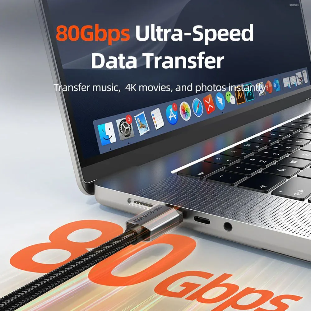 CABLETIME καλώδιο USB-C CT-USB4V2, USB4, 240W, 80Gbps, 8K/60Hz, 1m, μαύρο — εικόνα 3