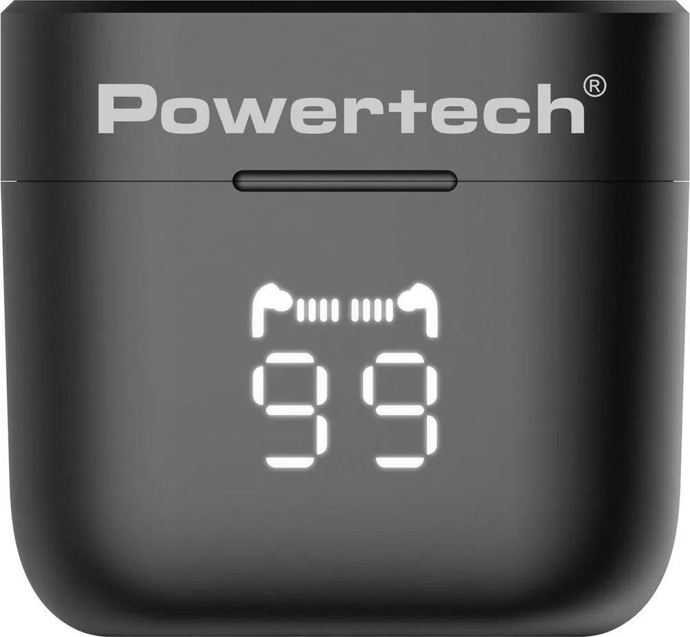 POWERTECH earphones με θήκη φόρτισης PT-1227, TWS, ENC, 30/480mAh, μαύρα — εικόνα 5