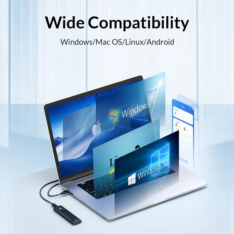 ORICO θήκη για M.2 SATA SSD PWM2, 5Gbps, tool free, λευκή — εικόνα 5