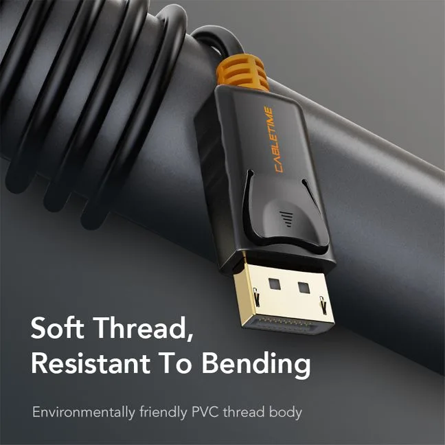 CABLETIME καλώδιο DisplayPort CT-AV585-01G, 4K/60Hz, 1m, μαύρο — εικόνα 2