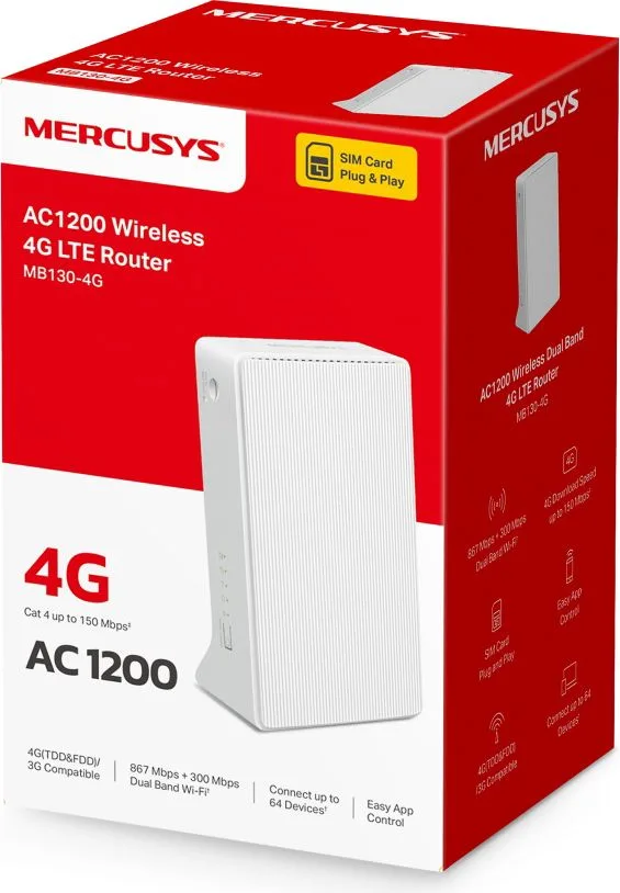 MERCUSYS router MB130-4G, 4G, 1200Mbps AC1200, V1.0 — εικόνα 8