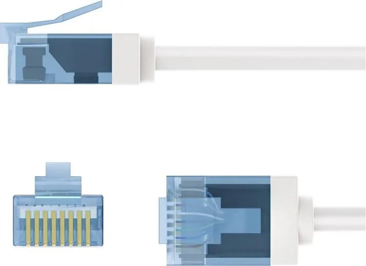 GOOBAY καλώδιο δικτύου 74244, CAT 6A U/UTP, ultra slim, copper, 500MHz, 0.15m, λευκό — εικόνα 7