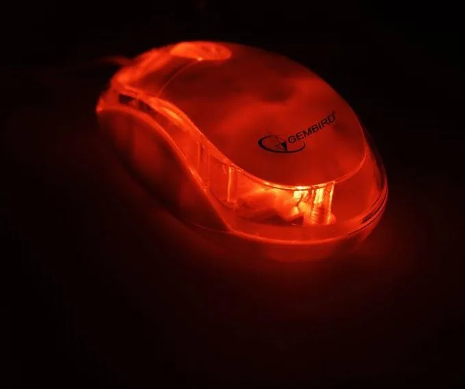 GEMBIRD ποντίκι USB Laser Transparent White — εικόνα 2