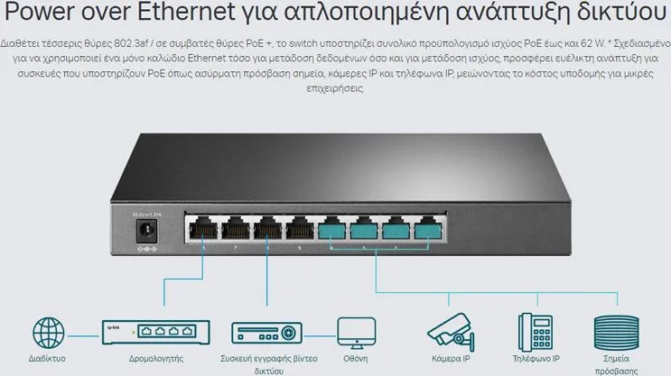 TP-LINK JetStream switch TL-SG2008P, 8-Port Gigabit, 4x PoE+, Ver. 3.0 — εικόνα 3