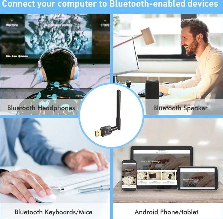 POWERTECH USB Bluetooth 5.4 αντάπτορας PT-1385 με εμβέλεια έως 100m — εικόνα 2