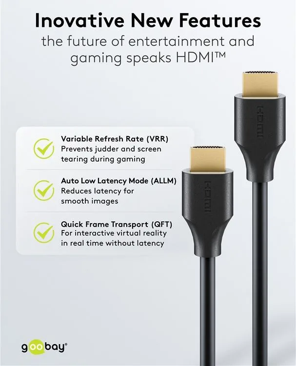 GOOBAY καλώδιο HDMI 2.2 80092, 16K/60Hz, 96 Gbps, 1.5m, μαύρο — εικόνα 4