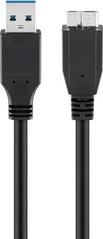 GOOBAY καλώδιο USB 3.0 σε USB 3.0 micro Type B 95026, 1.8m, μαύρο