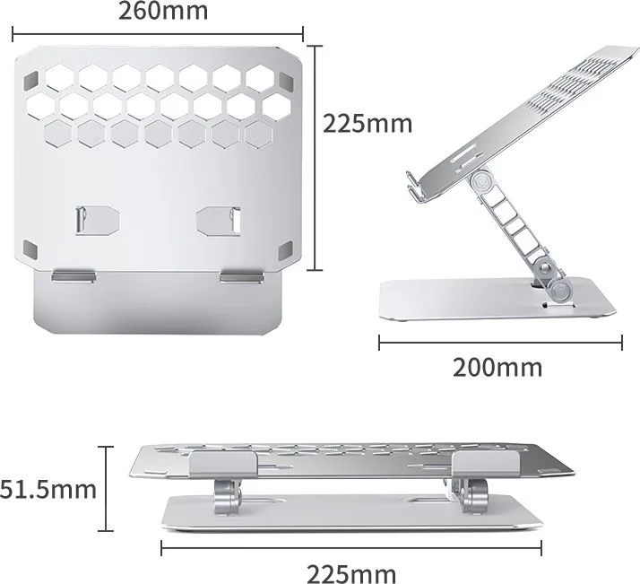 ORICO μεταλλική βάση για laptop/tablet LST02, 11~15.6", foldable, ασημί — εικόνα 3