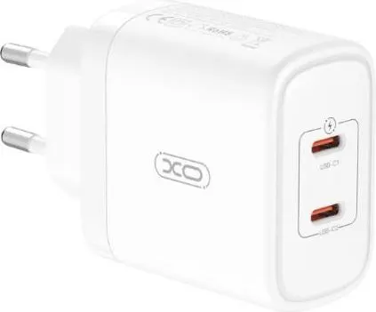 XO CE08 φορτιστής, PD50W, 2 ΘΥΡΕΣ PD, λευκό