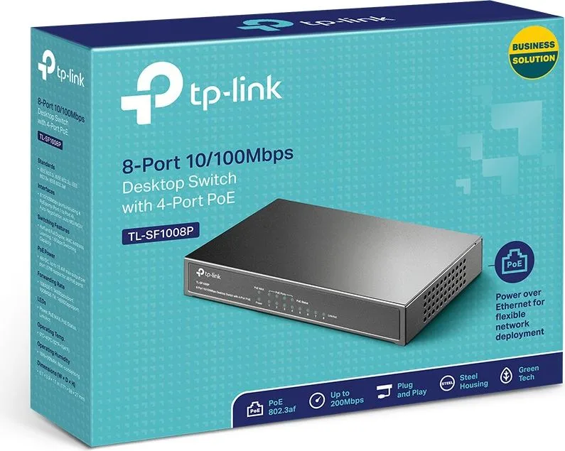 TP-LINK Desktop Switch TL-SF1008P 8 Θυρών, με 4-port POE, Ver. 6.0 — εικόνα 2