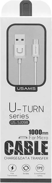 USAMS καλώδιο Micro USB σε USB US-SJ098, 10.5W, 1m, λευκό — εικόνα 2