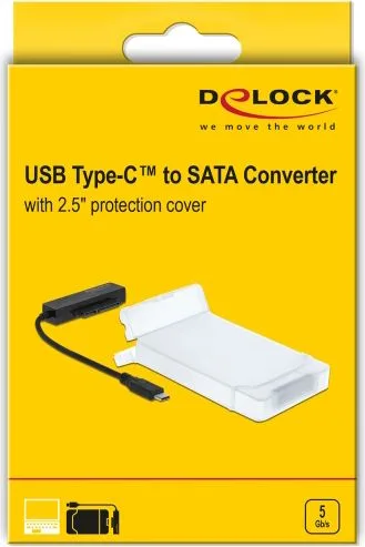 DELOCK αντάπτορας USB-C σε SATA 64084 με θήκη για 2.5" HDD/SSD, 6Gbps — εικόνα 5