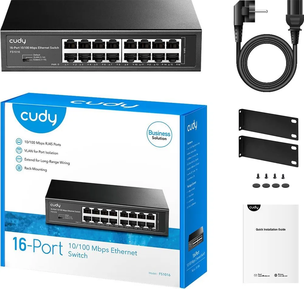 Cudy FS1016 16-PORT 10/100 Mbps Metal Switch — εικόνα 3