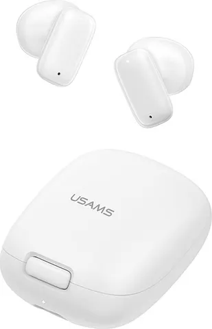 USAMS earphones με θήκη φόρτισης ID25, TWS, Φ13mm, 30/230mAh, λευκά