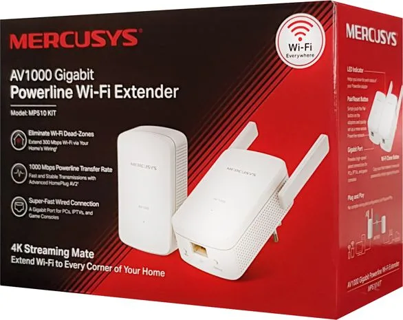 MERCUSYS Powerline Extender MP510 Kit, AV1000 Gigabit, WiFi, Ver: 1.0 — εικόνα 9