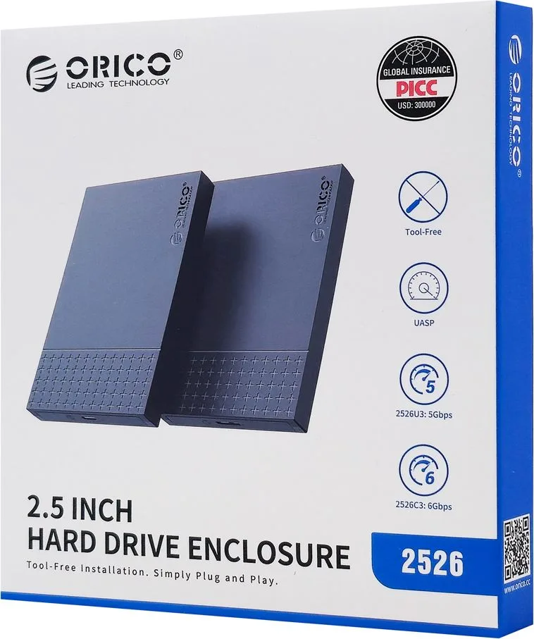 ORICO θήκη για 2.5" SATA HDD/SSD 2526U3-V1, 5Gbps, μαύρη — εικόνα 9
