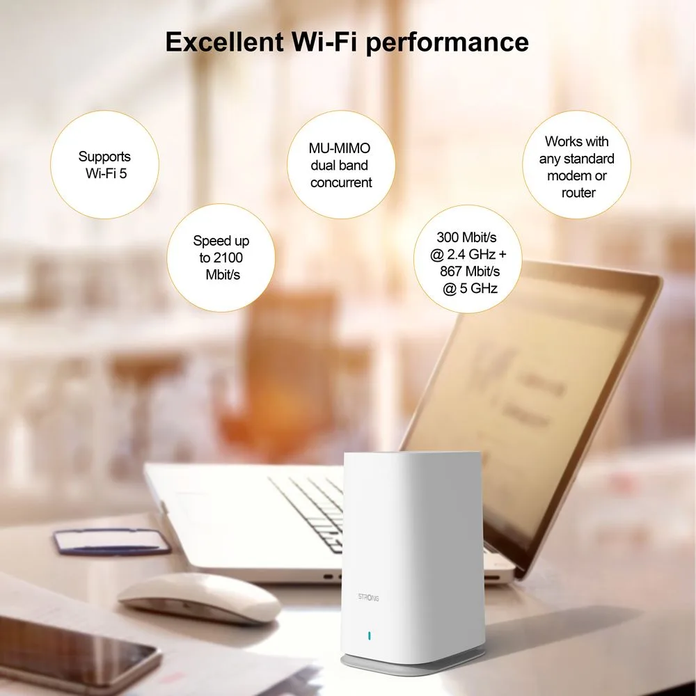 STRONG WiFi Mesh Home Kit ATRIA 2100, 2100Mbps Dual Band, 2τμχ — εικόνα 2