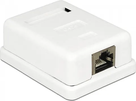 POWERTECH επιτοίχια πρίζα δικτύου CAB-N129, 1 θύρας, Cat.6 UTP, λευκή
