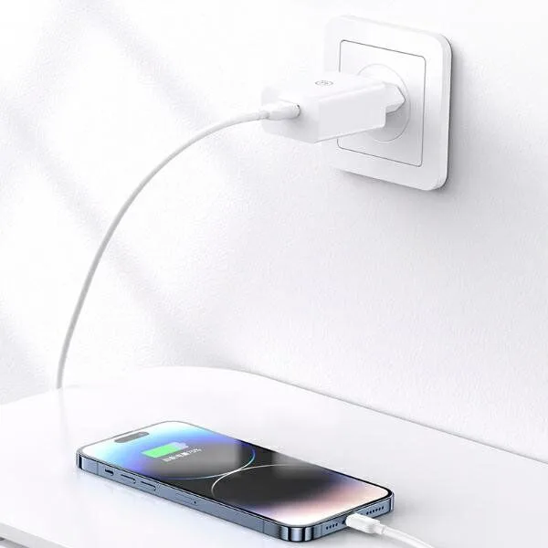 USAMS φορτιστής τοίχου T22, 1x USB, QC3.0 18W 3A, λευκός — εικόνα 2