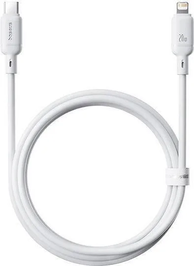 BASEUS Silky Series, καλώδιο ΓΡΗΓΟΡΗΣ φόρτισης Type-C ΣΕ Lightning, 20W, 2m, λευκό — εικόνα 2
