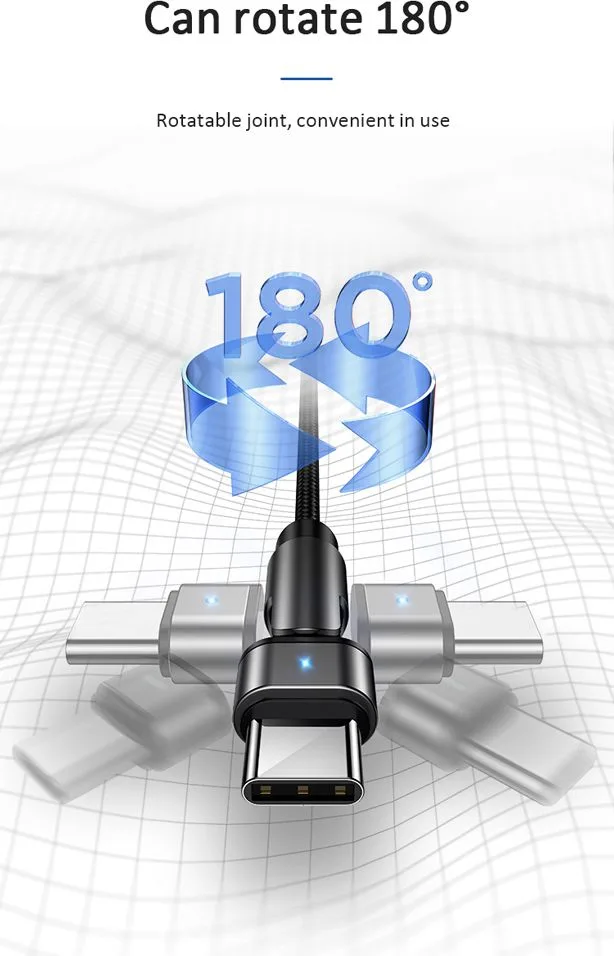 USAMS καλώδιο USB-C σε USB SJ477, περιστρεφόμενο βύσμα, 2A, 1m, πράσινο — εικόνα 2