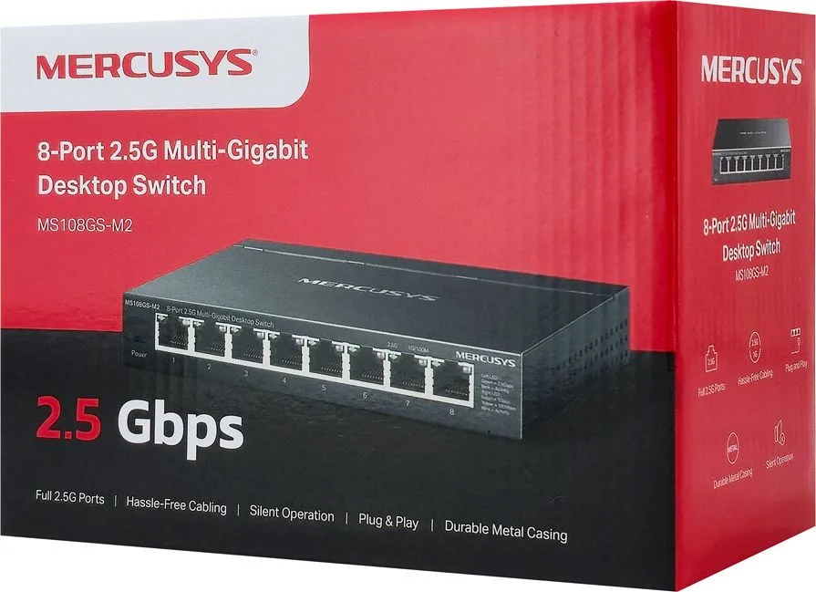 MERCUSYS desktop switch MS108GS-M2, 8x 2.5Gbps θύρες, UN/1.0 — εικόνα 3