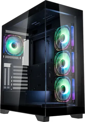 Kolink Unity Peak ARGB Midi Tower Showcase - Black ATX 400mm clearance with 4 ARGB Fans