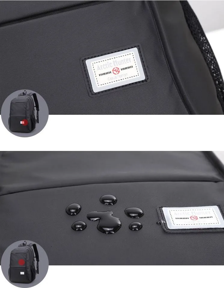 ARCTIC HUNTER τσάντα πλάτης 20005 με θήκη laptop 15.6", 26L, μαύρη — εικόνα 3