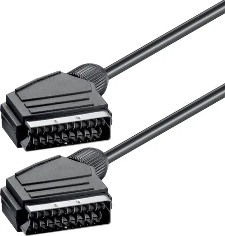 POWERTECH Καλώδιο Scart 21pin σε Scart 21pin CAB-S001, 1.4m, μαύρο